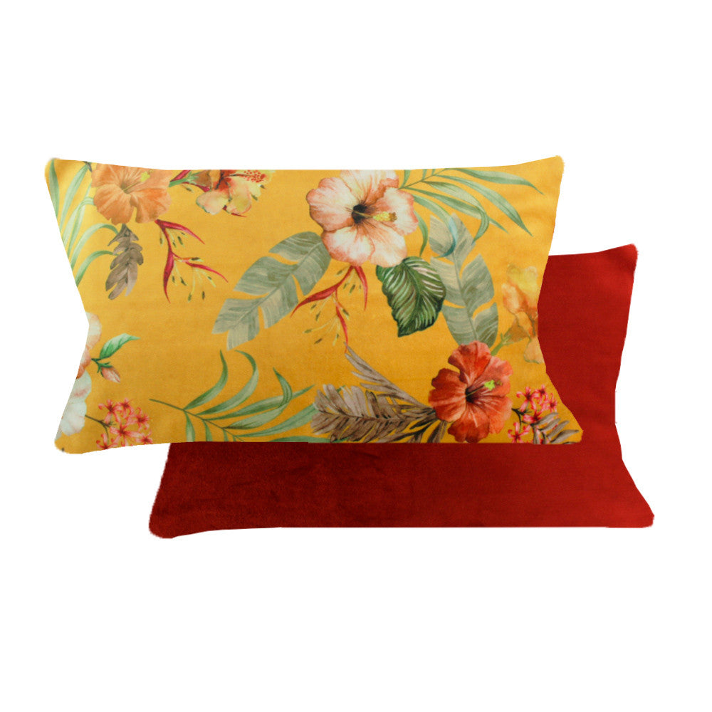Housse de Coussin Saranda velours jaune - Garnier-Thiebaut