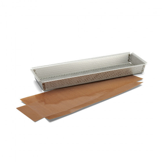 Moule à tarte rectangle en inox perforé avec fond amovible - De Buyer