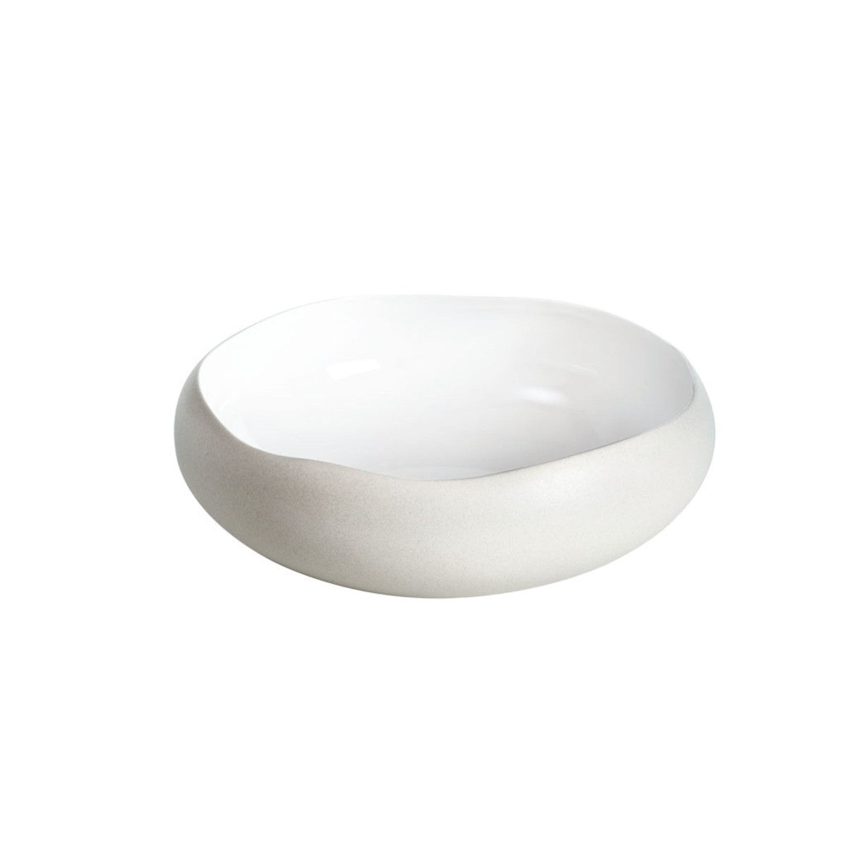 Saladier 22 x 22 x 7.8 cm Lin mat / Blanc brillant - Medard de Noblat
