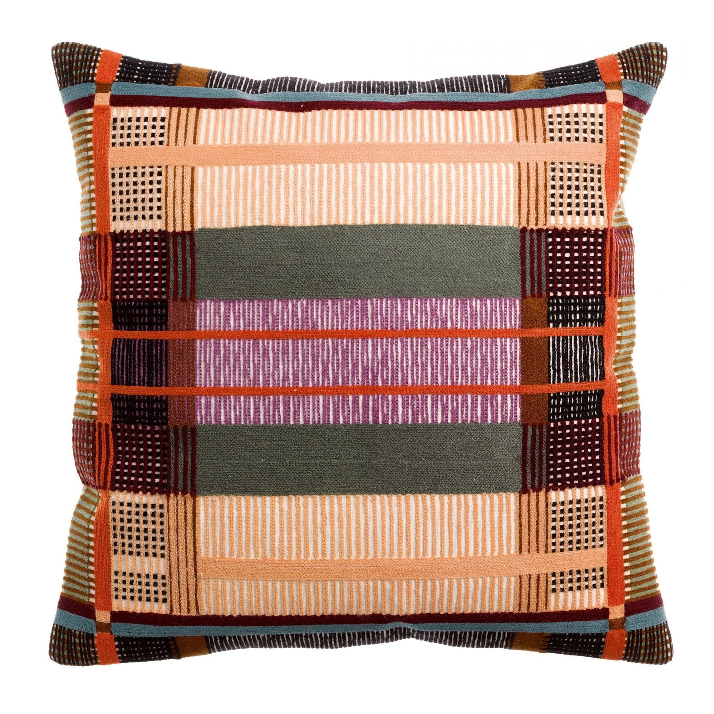 Coussin brodé Kaël Multico - Maison Vivaraise