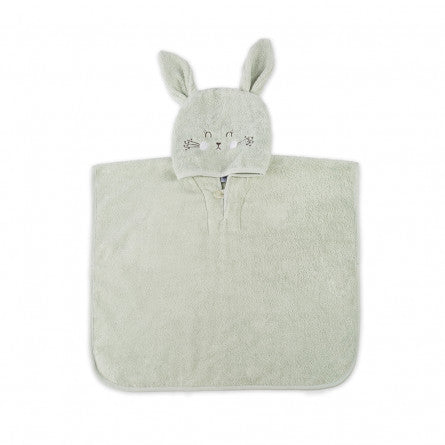 Poncho Petit Lapin vert d'eau - Garnier-Thiebaut