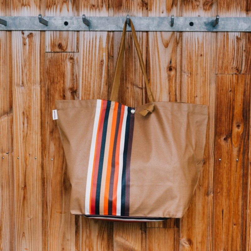 Sac réglable Artiga Mauléon Vison - motif espadrille marron sur fond uni