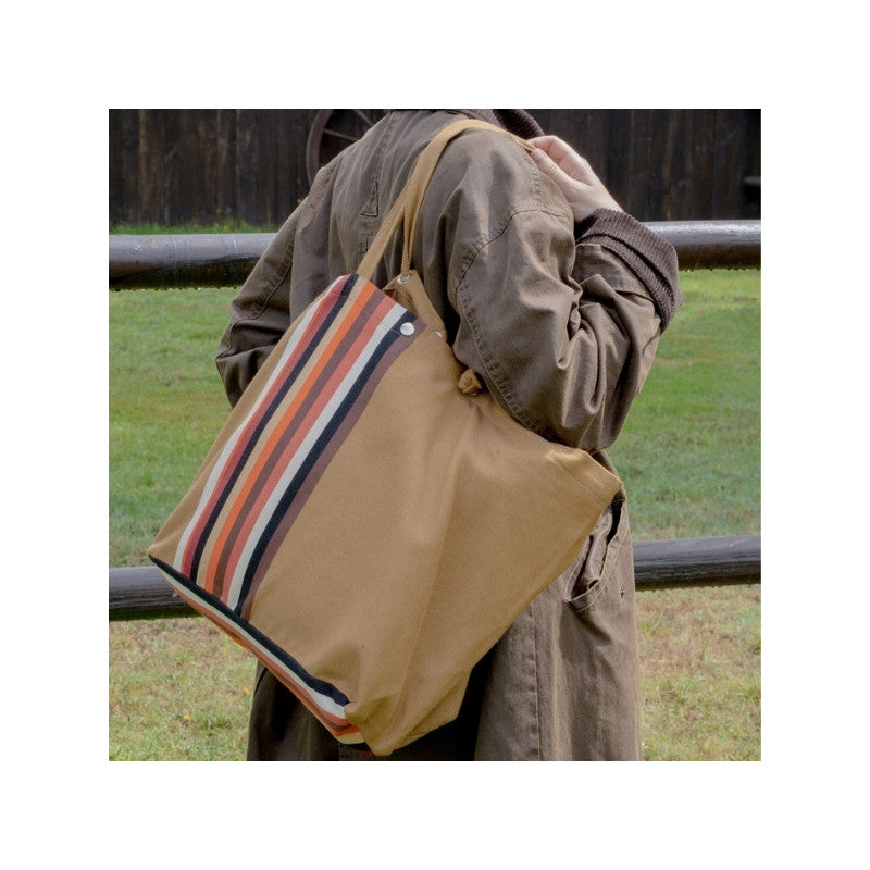 Sac réglable Artiga Mauléon Vison - motif espadrille marron sur fond uni