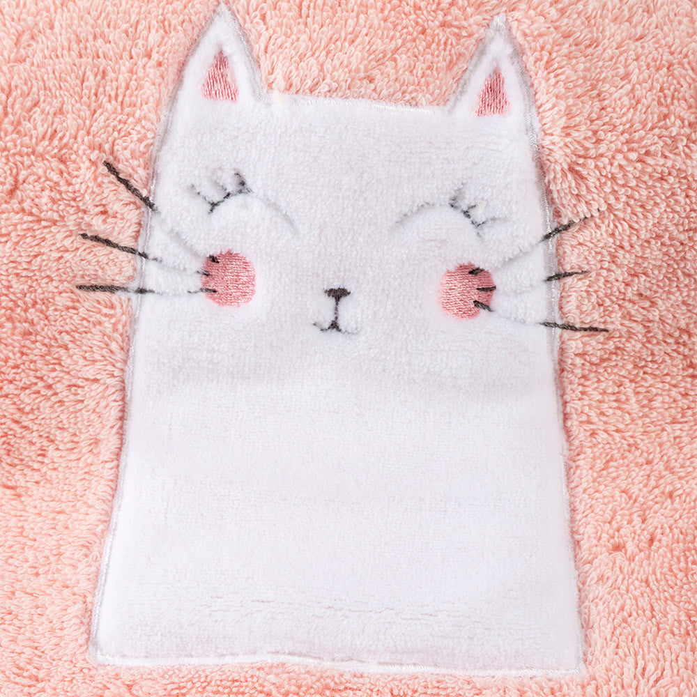 Serviette éponge Petit Chat rose - Garnier-Thiebaut