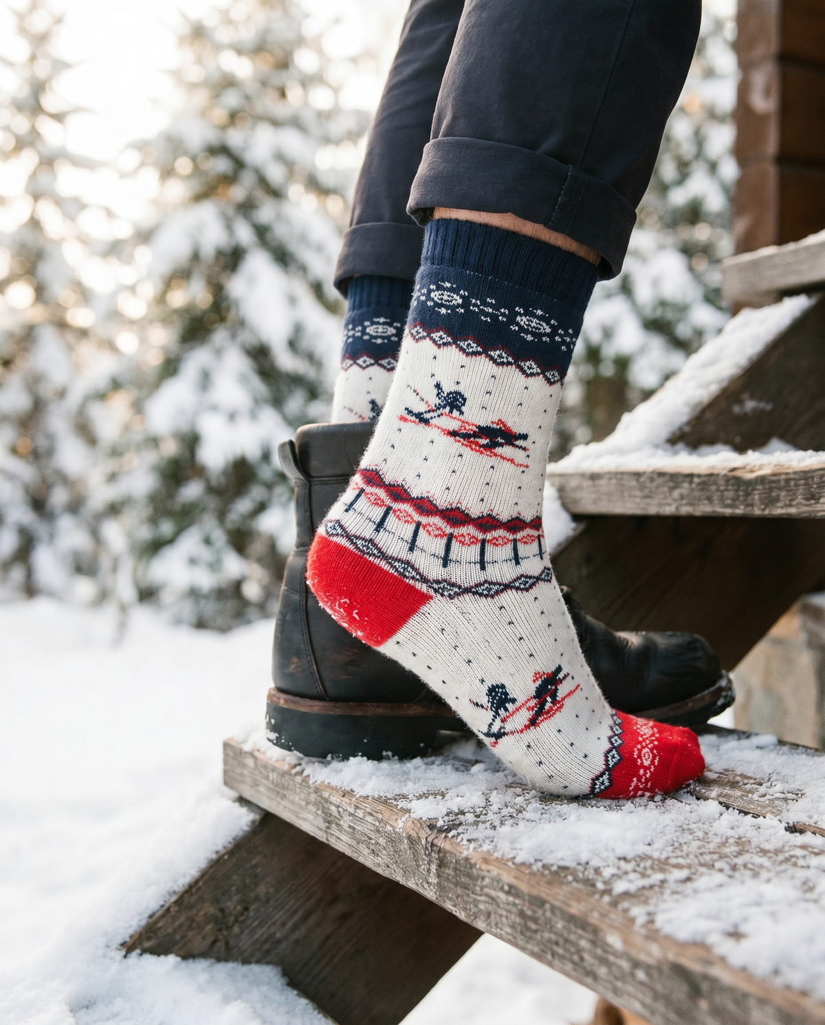 Chaussettes Skiløbern Skier Nordic Socks - Polar Star, motif extérieur
