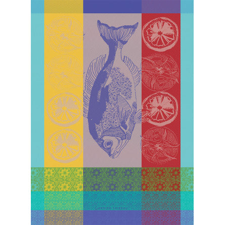 Torchon Plancha turquoise - Garnier-Thiebaut