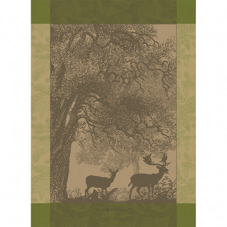 Torchon Cerf et biche mousse - Garnier-Thiebaut