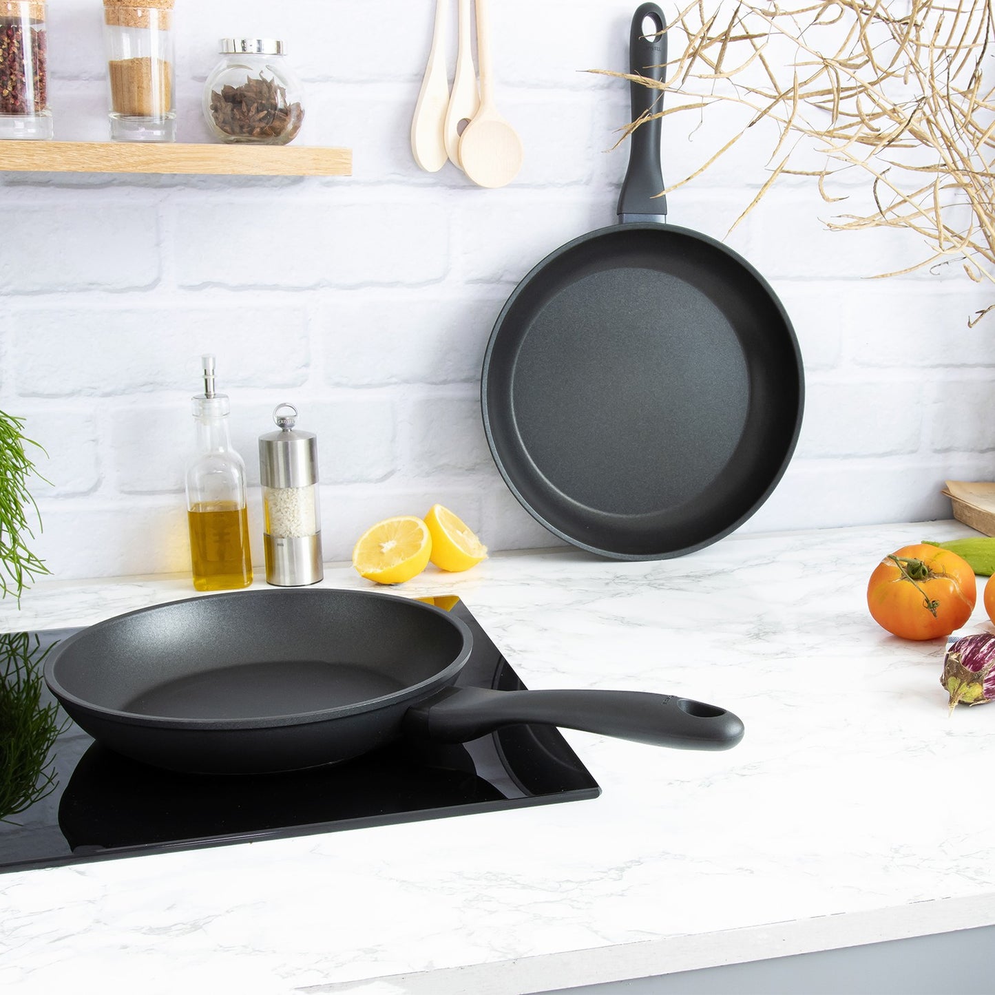 Set de 2 poêles cookway 24 et 28 cm fixe ultralu revêtue céramique - Cristel