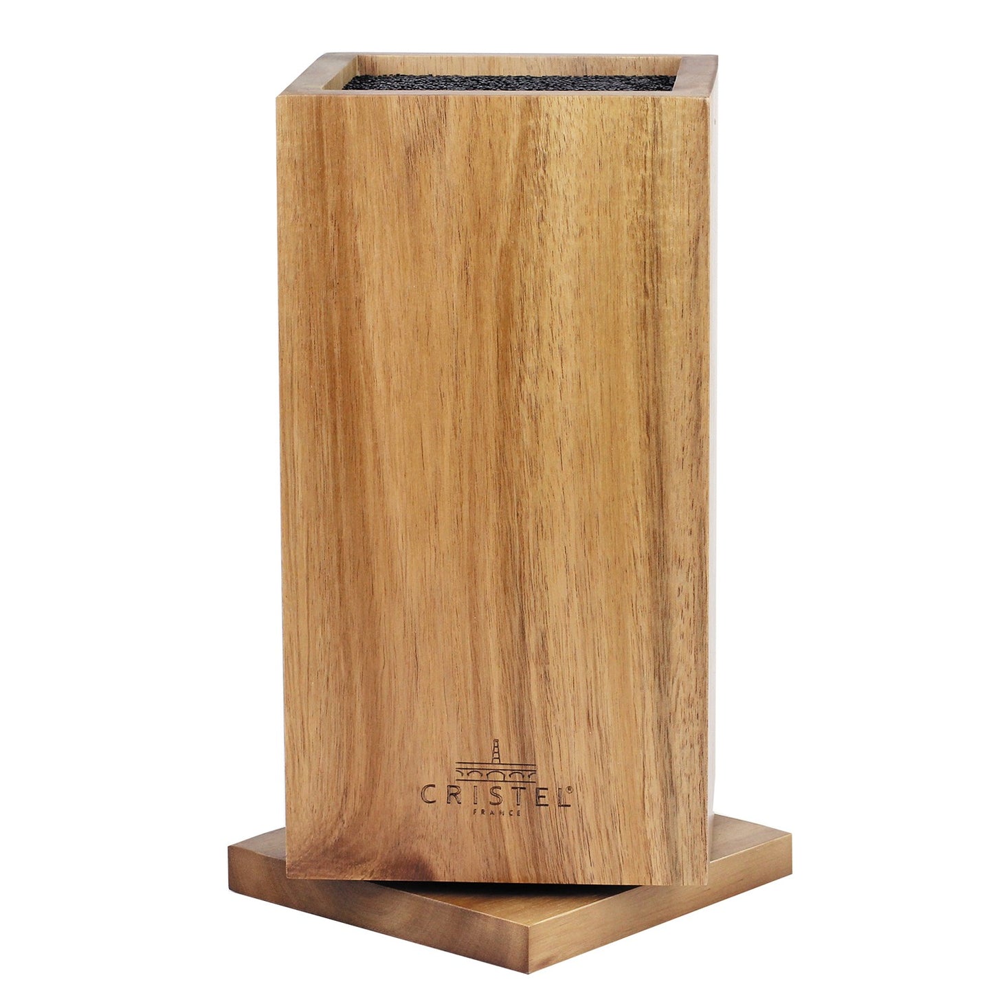 Bloc couteaux en bois acacia rotatif - Cristel