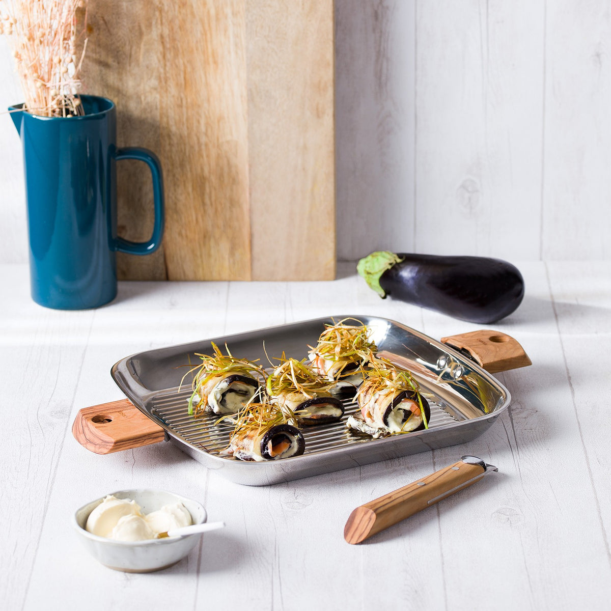 Gril carré inox 30 cm amovible Casteline Cristel