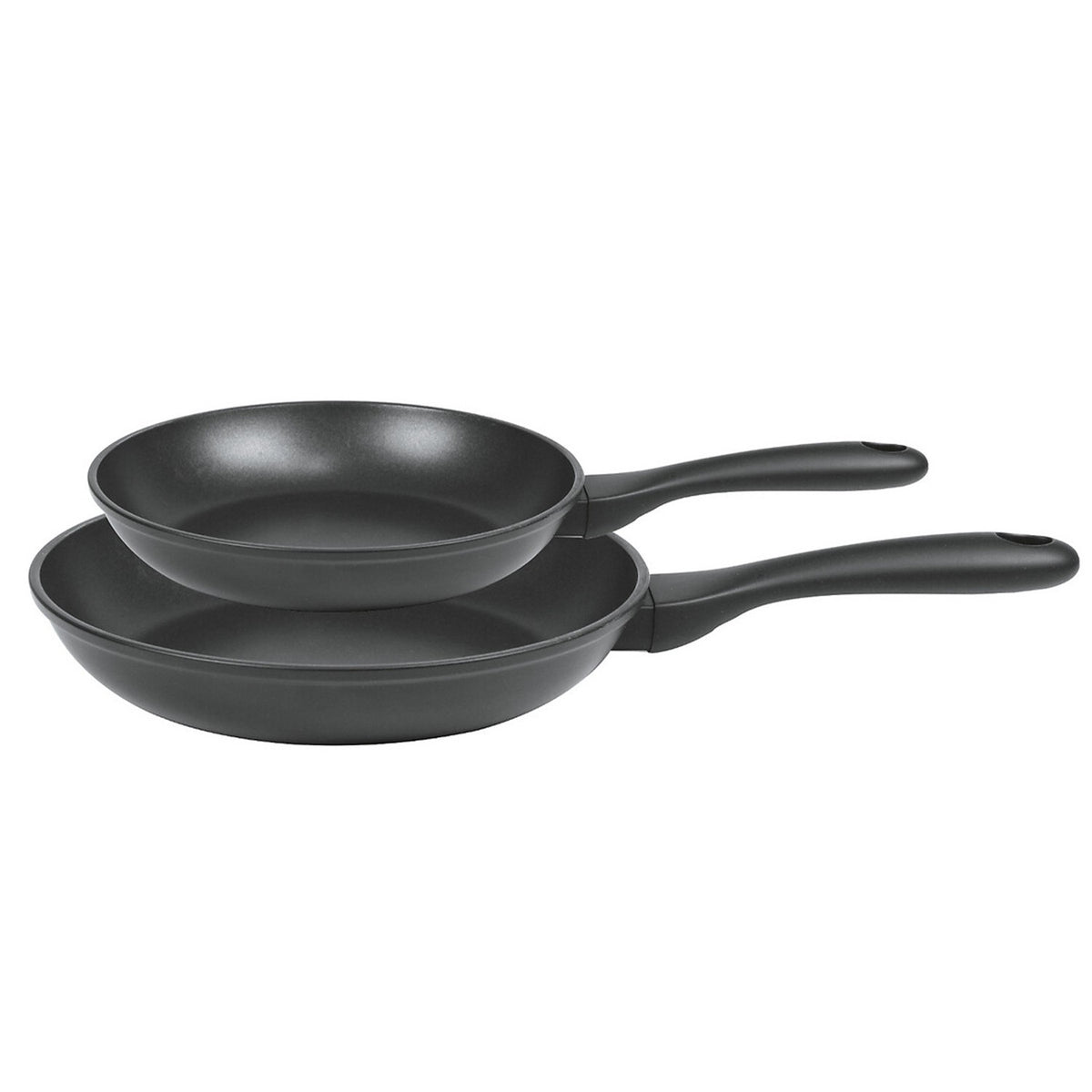 Set de deux poêles antiadhésives Cookway Cristel à poignée fixe noire