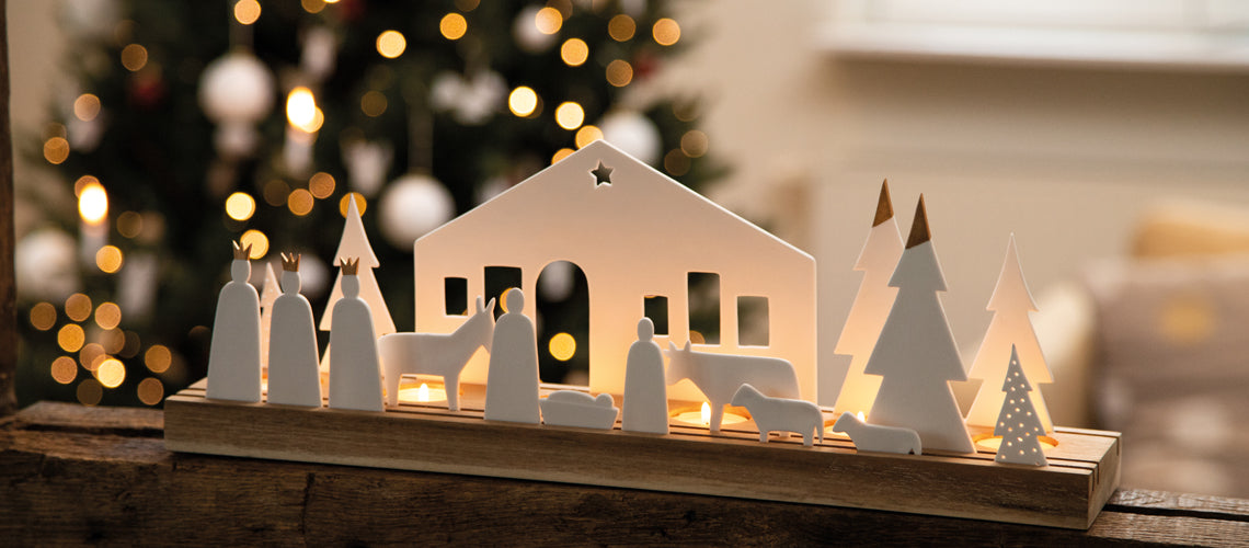 Grande Crèche Lumineuse en Porcelaine - Rader