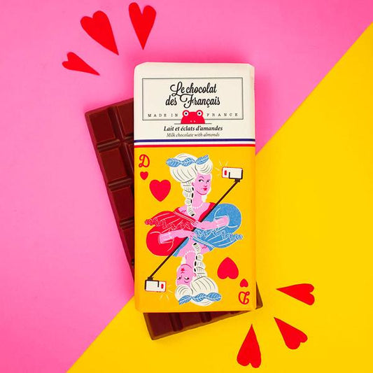 Tablette de chocolat au lait et éclats d'amandes - Le Chocolat des Français