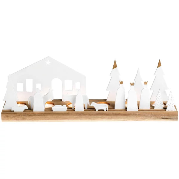 Grande Crèche Lumineuse en Porcelaine - Rader