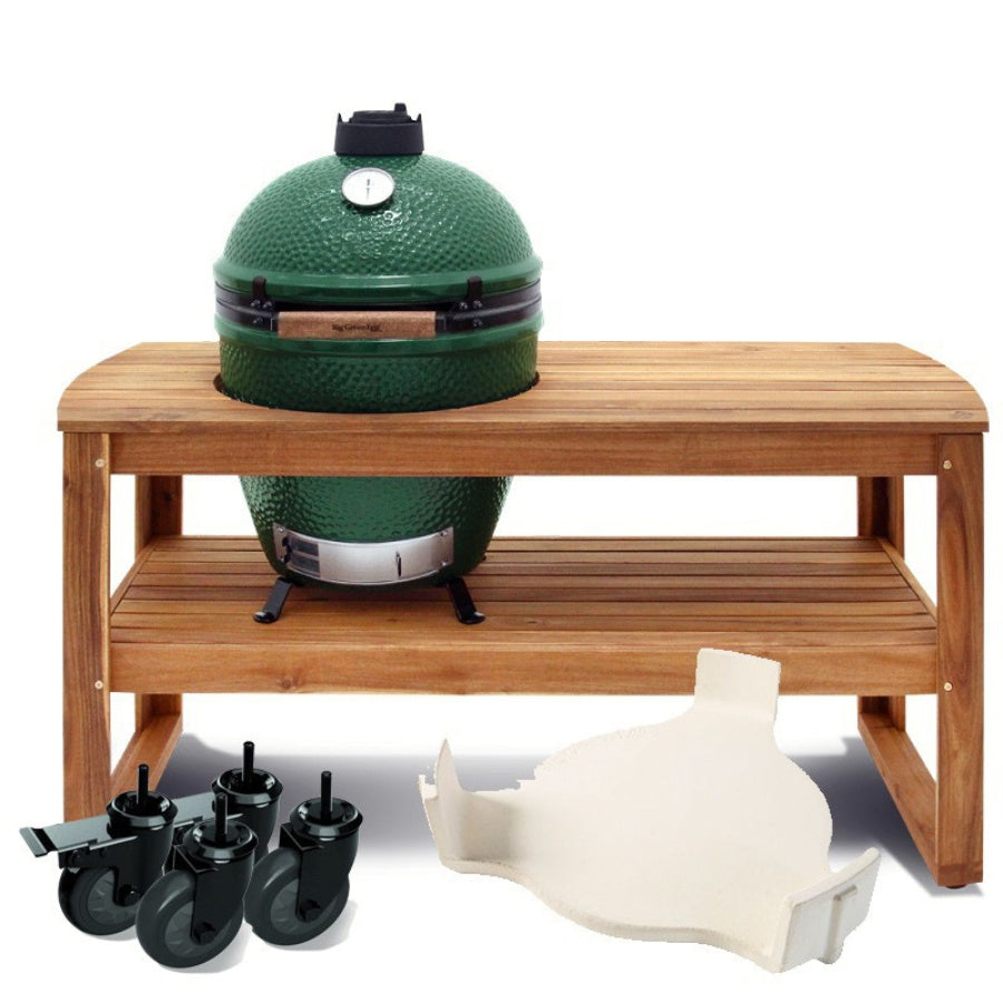 Pack LARGE - Table eucalyptus - Egg - ConvEGGtor - Berceau - Roues - Big Green Egg