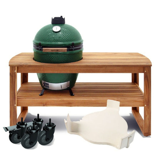 Pack LARGE - Table eucalyptus - Egg - ConvEGGtor - Berceau - Roues - Big Green Egg