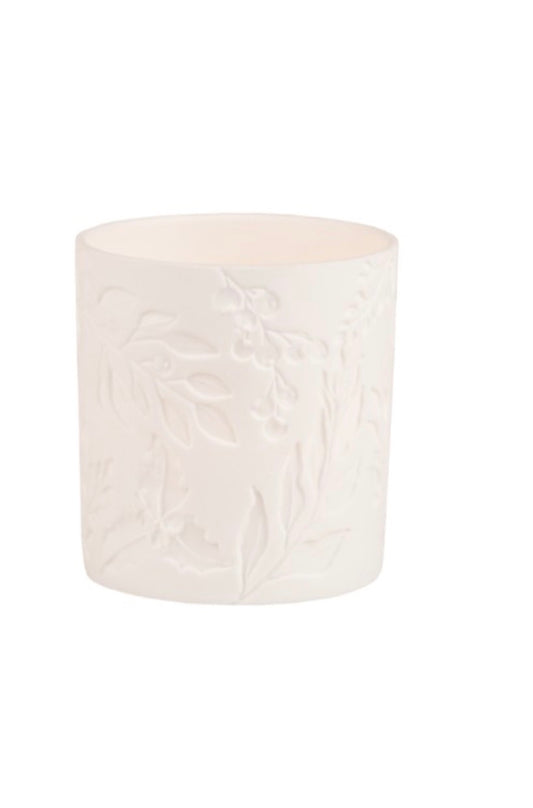 Photophore porcelaine baies dorées Räder porcelaine blanche