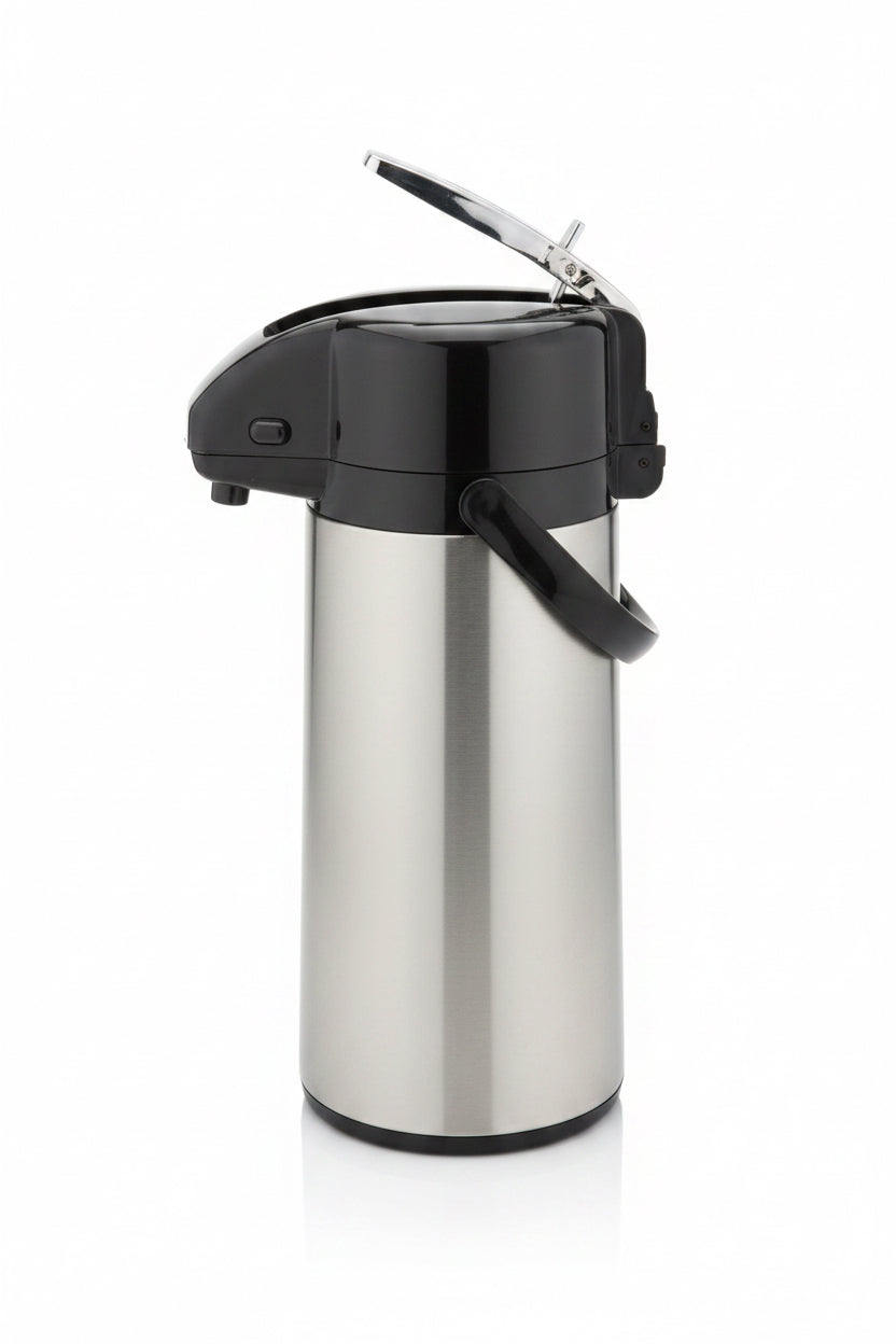 Pichet isotherme à pompe 2,2 L en inox sur base pivotante