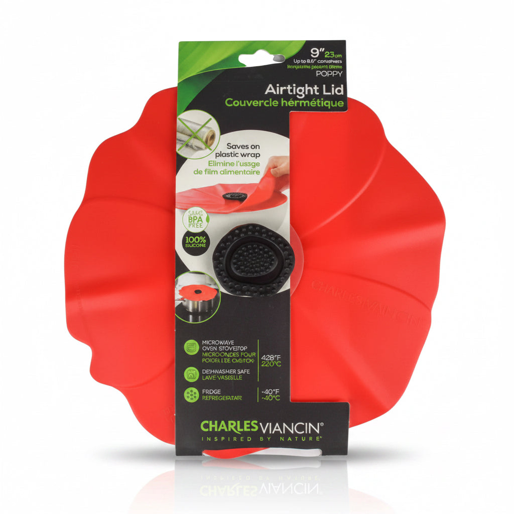 Couvercle coquelicot rouge Charles Viancin - silicone souple