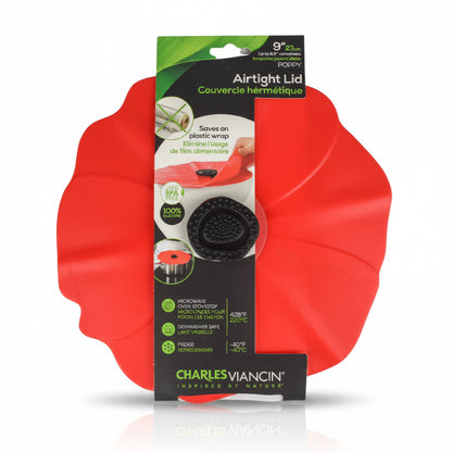 Couvercle coquelicot rouge Charles Viancin - silicone souple