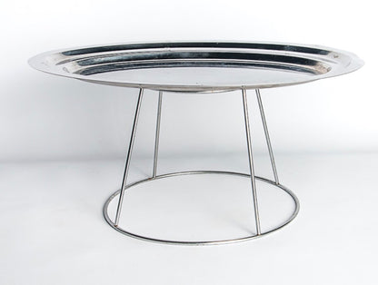 Support en inox pour surélever un plateau de fruits de mer