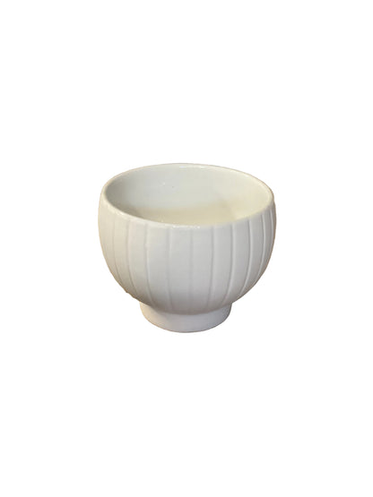 Coupe bougeoir à rayures Räder porcelaine blanche
