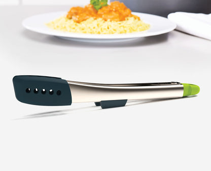 Pinces en Inox et Silicone Verrouillables Gris/Vert Elevate™ - Joseph Joseph