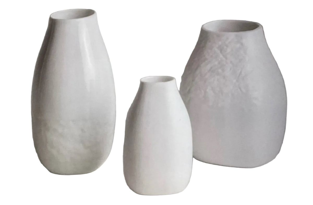 Set de 3 mini-vases Räder porcelaine blanche