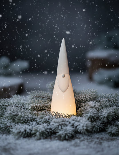 Figurine Père Noël LED Räder porcelaine blanche