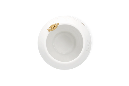 Photophore oiseau doré Räder porcelaine blanche