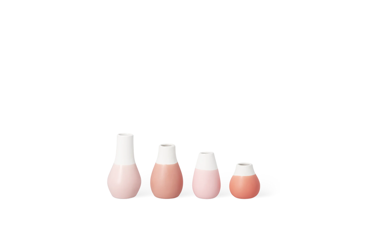 Set de 4 mini-vases rouge Räder grès