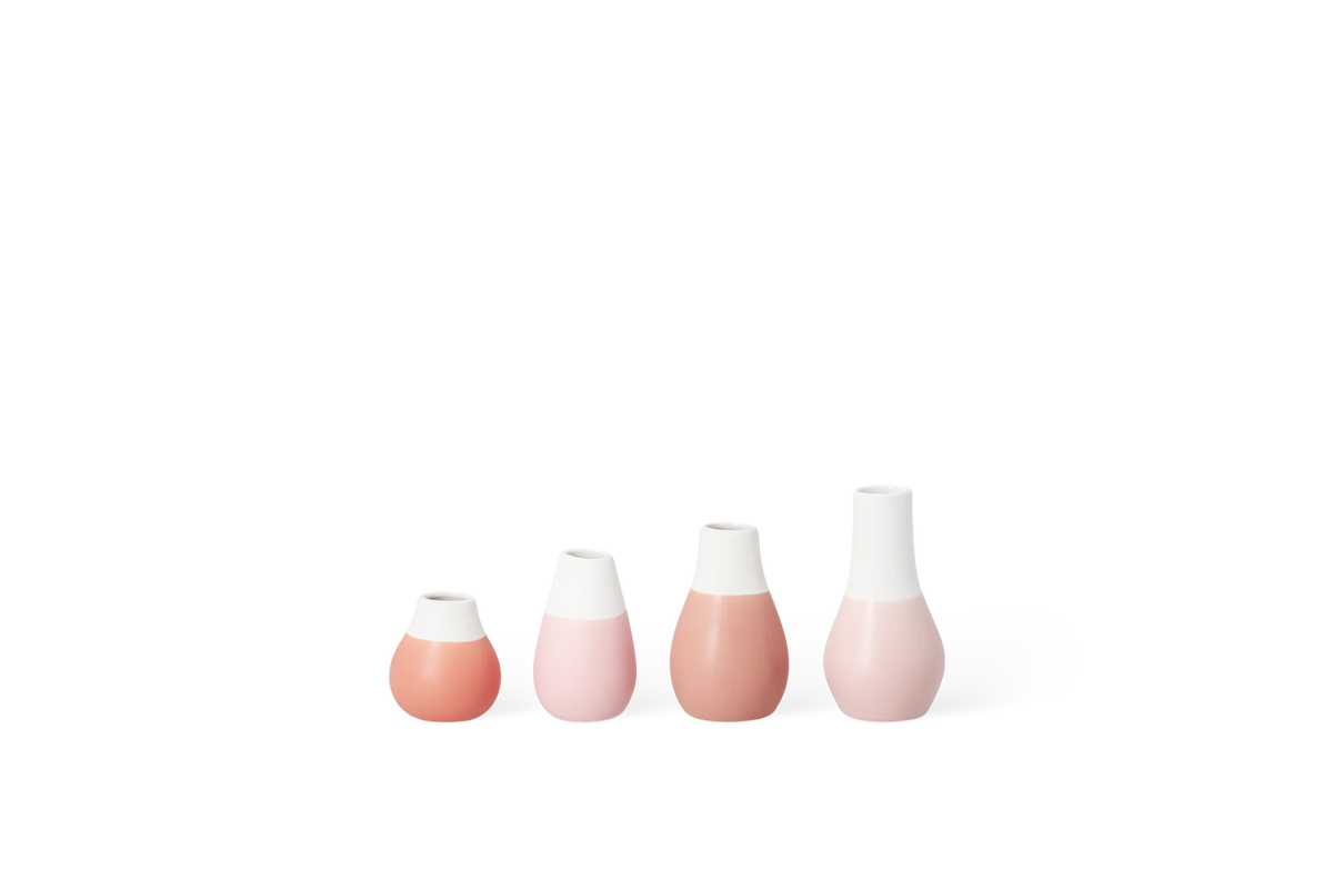 Set de 4 mini-vases rouge Räder grès
