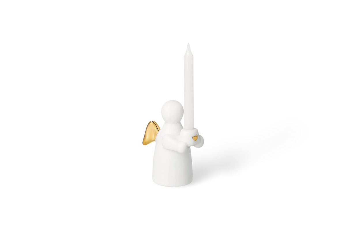 Bougie ange gardien doré Räder porcelaine