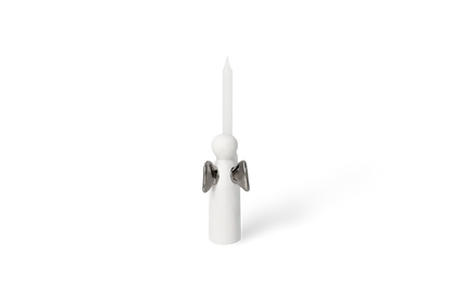 Bougie ange gardien argent Räder porcelaine blanche