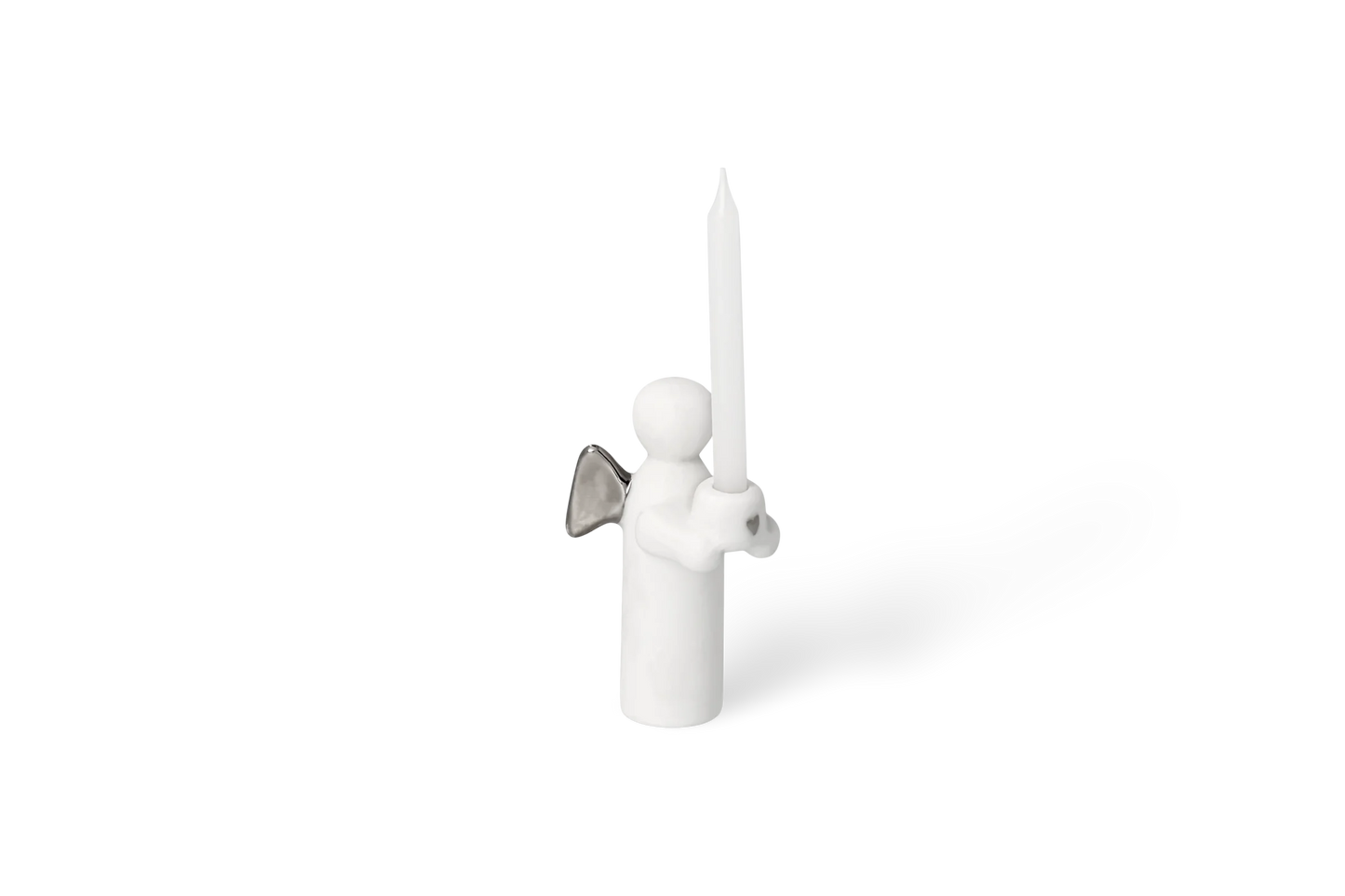 Bougie ange gardien argent Räder porcelaine blanche
