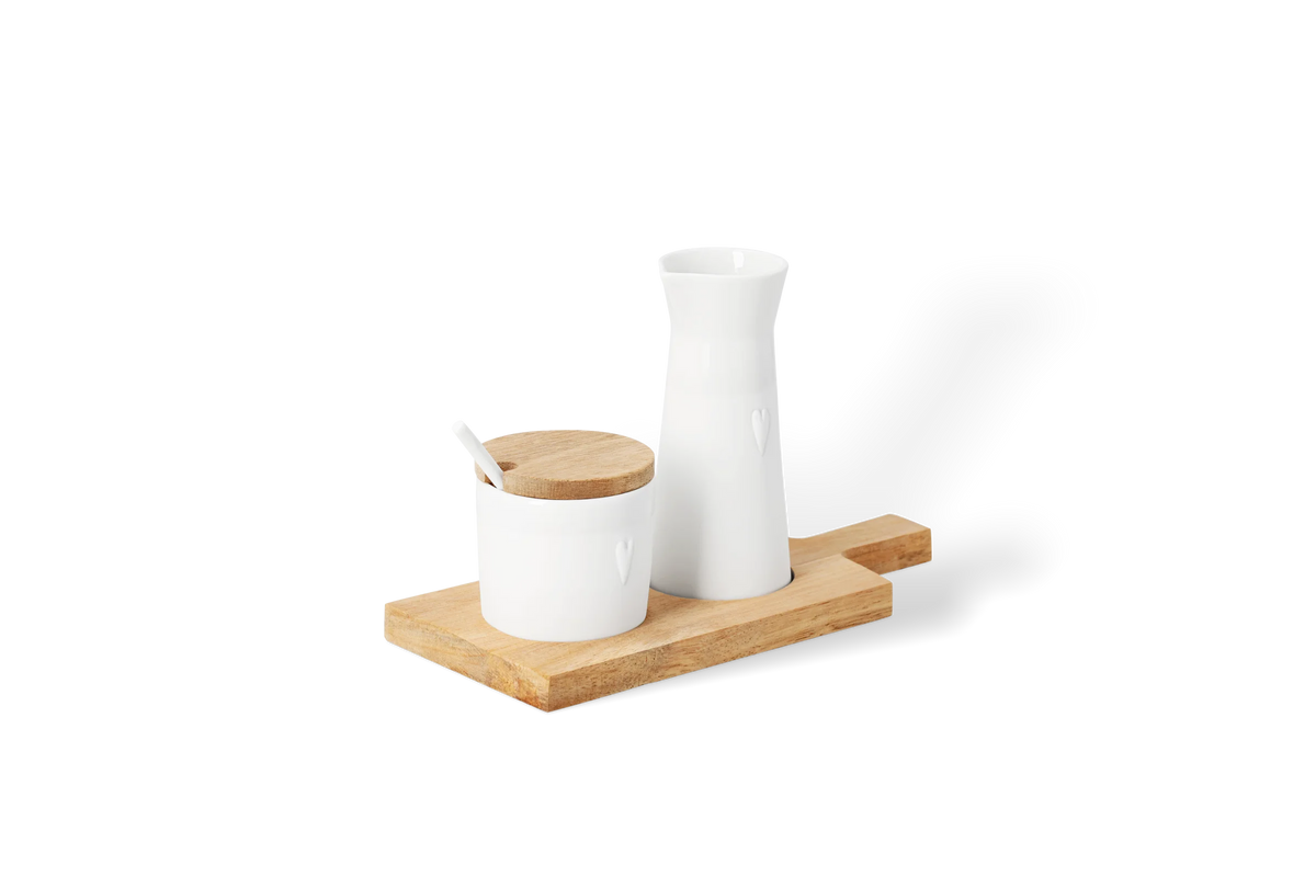 Set lait et sucre petits amis Räder porcelaine blanche