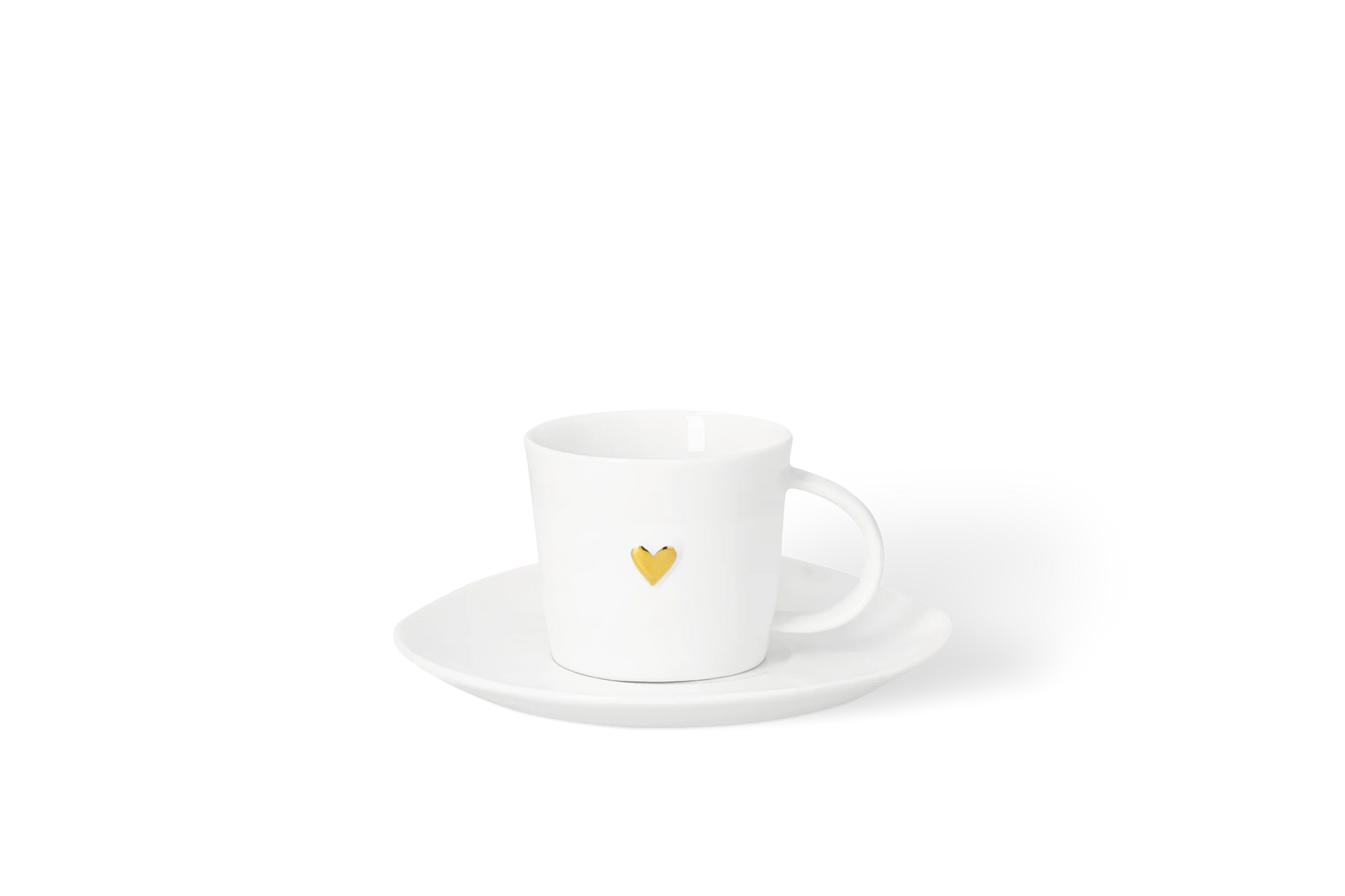 Tasse cœur doré dia 6 x h 5 cm Räder porcelaine blanche