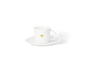 Tasse cœur doré dia 6 x h 5 cm Räder porcelaine blanche