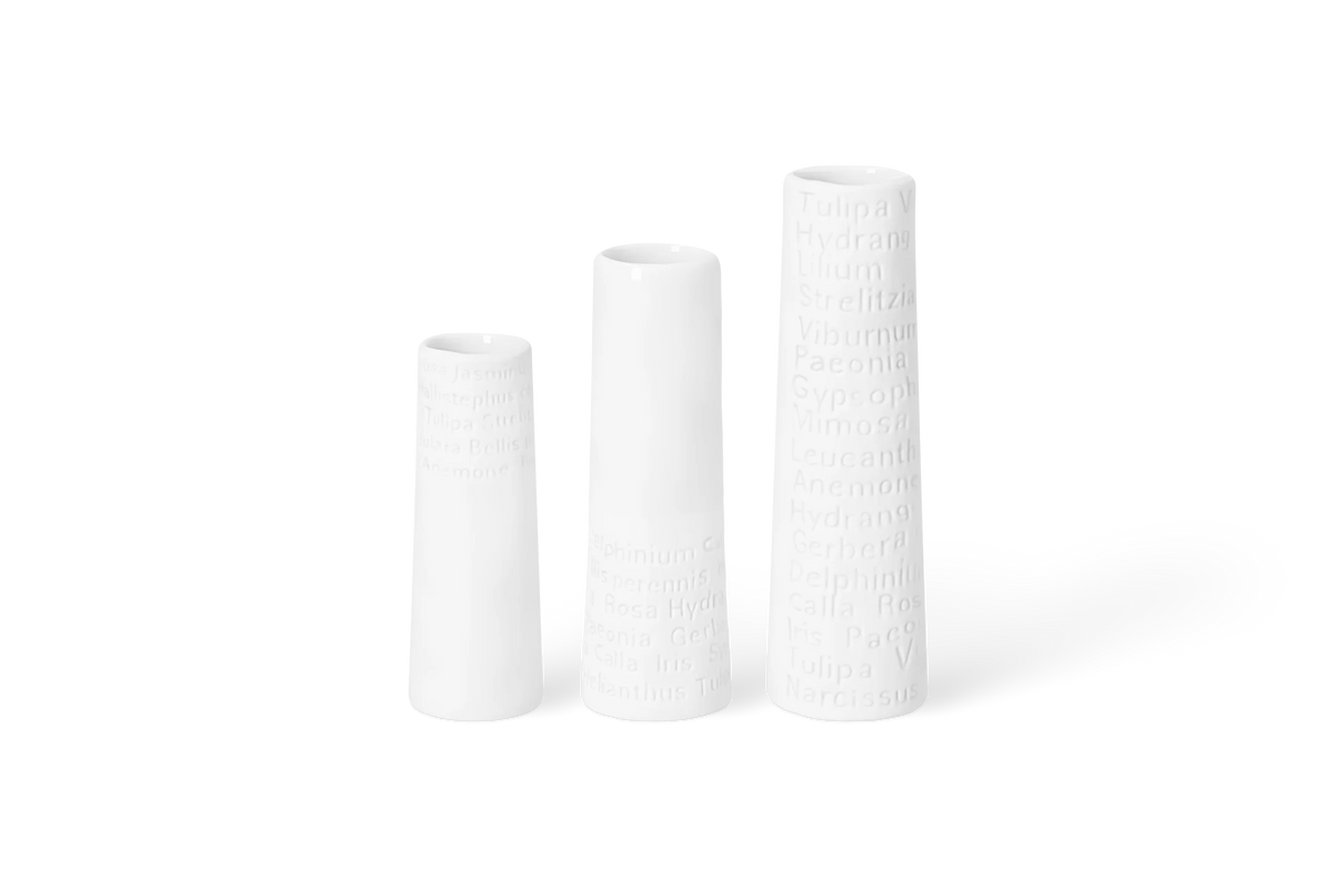 Set de 3 mini-vases Räder porcelaine blanche