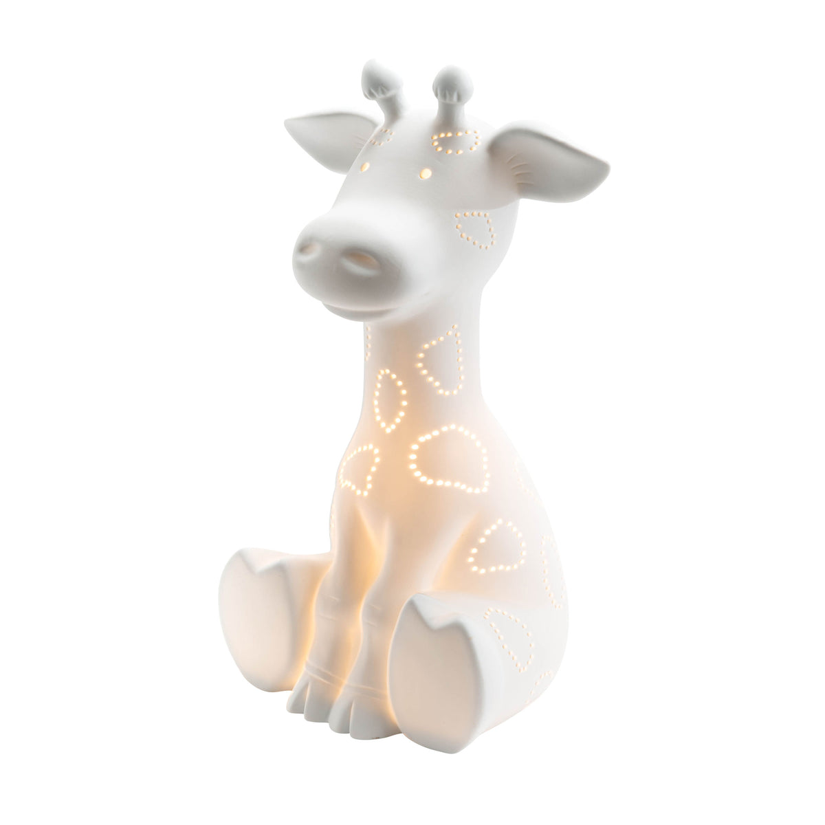 Lampe girafe blanche en porcelaine 29,8,cm