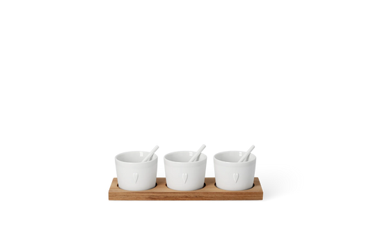 Coupelle trois compartiments cœur Räder porcelaine blanche
