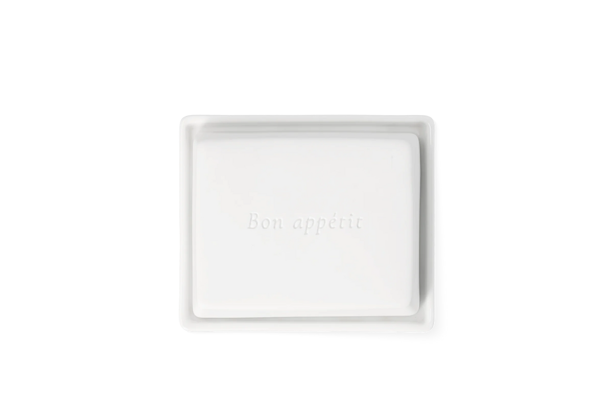 Beurrier petit modèle Bon appétit Räder porcelaine blanche