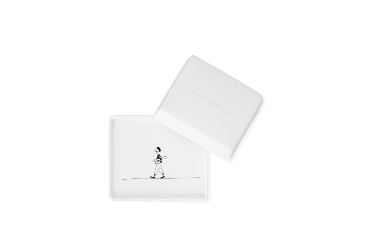 Beurrier petit modèle Bon appétit Räder porcelaine blanche