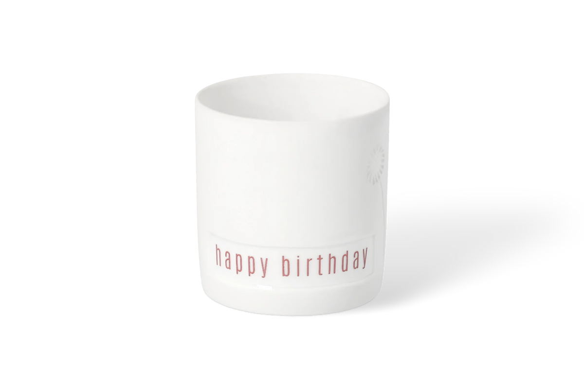 Photophore joyeux anniversaire Räder porcelaine blanche