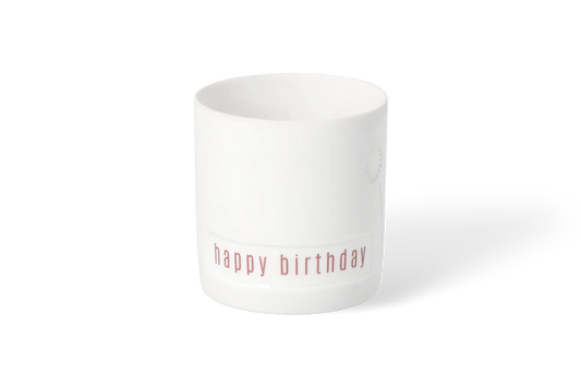 Photophore joyeux anniversaire Räder porcelaine blanche