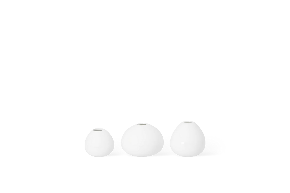 Set de 3 mini-vases Räder porcelaine blanche
