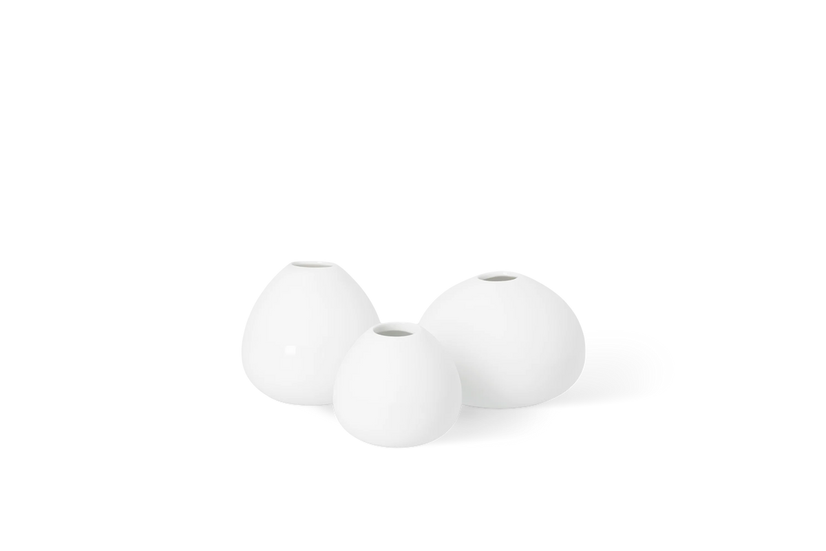 Set de 3 mini-vases Räder porcelaine blanche