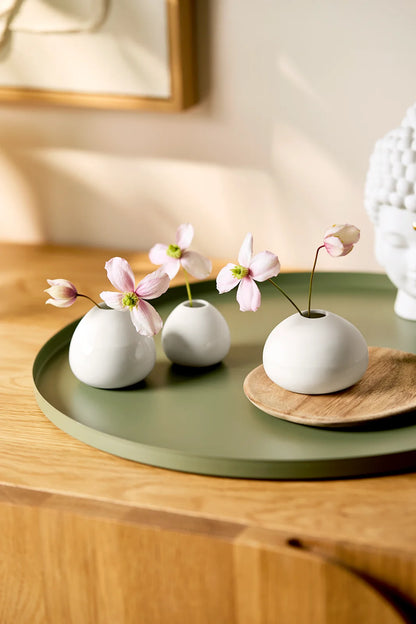 Set de 3 mini-vases Räder porcelaine blanche