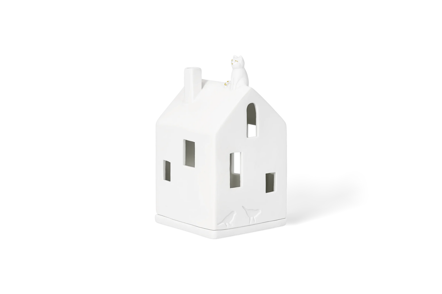 Maison lumineuse chat 7 x 7 x 13,5 cm Räder porcelaine