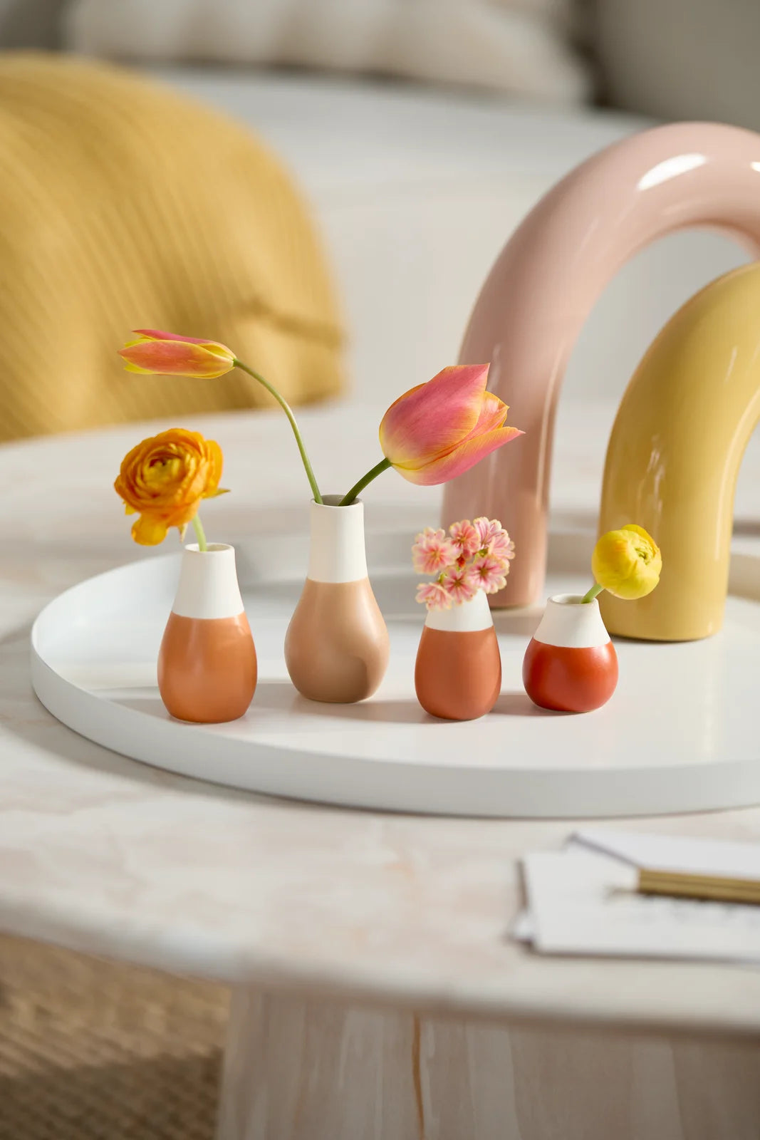 Set de 4 mini-vases pastel Räder grès